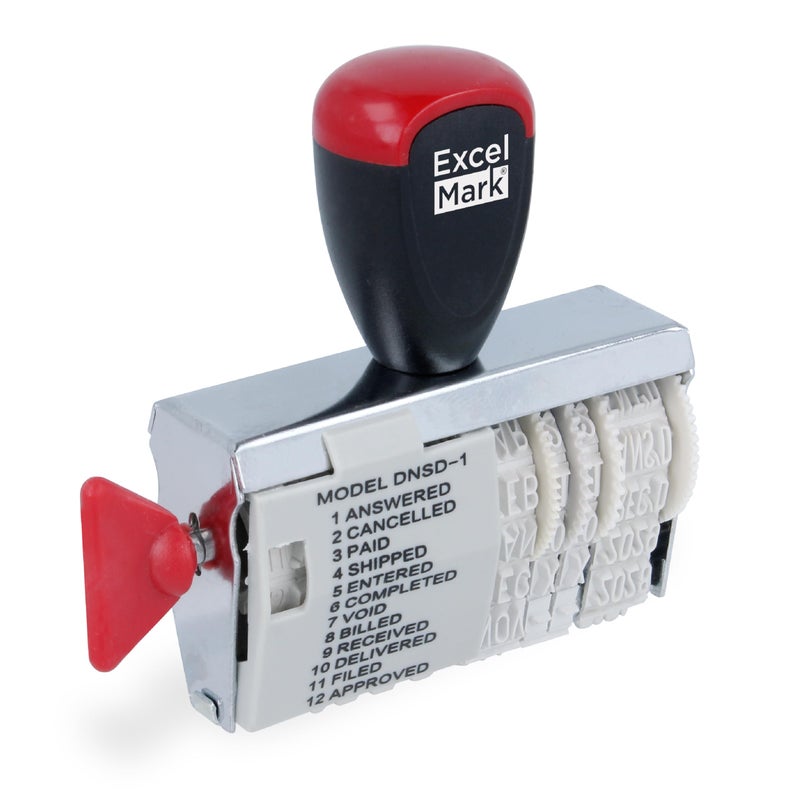 ExcelMark 12 Phrase Dater Rubber Stamp - Image 2
